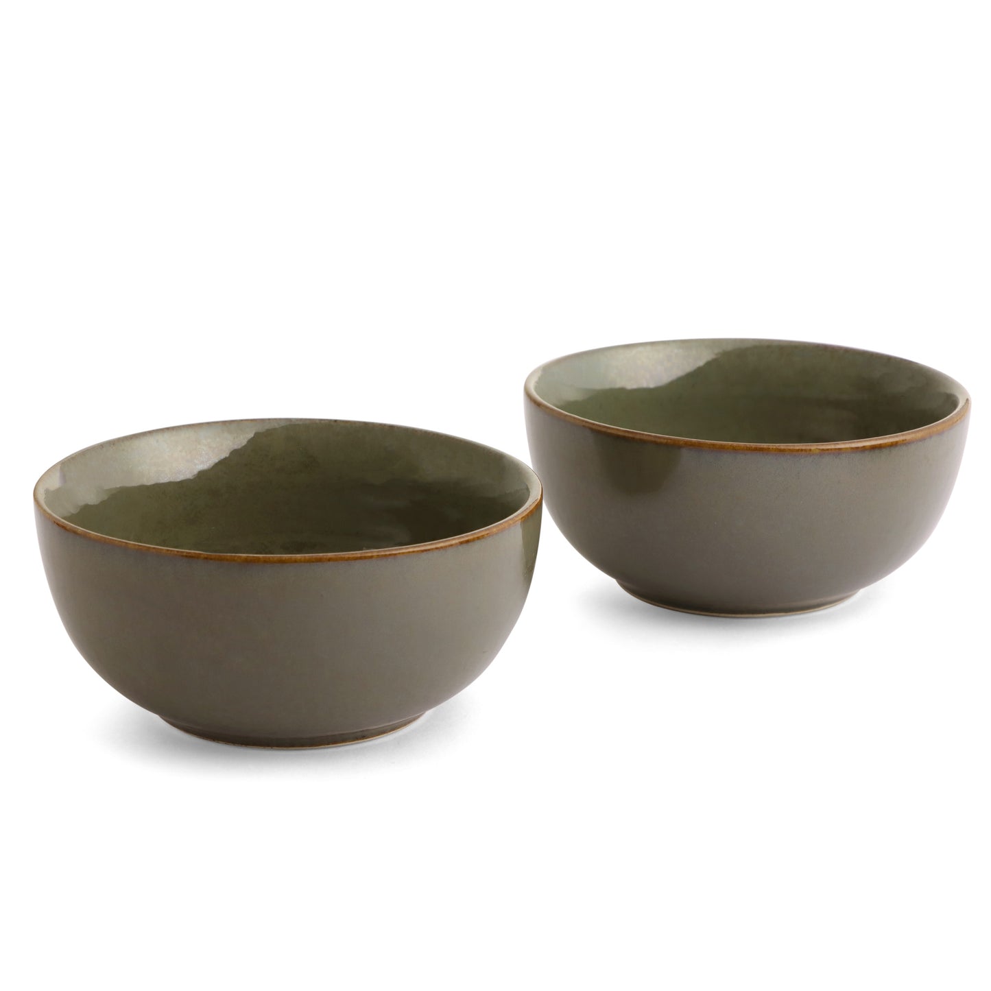 KLÉ Ceramics Soup Bowls | Set of 2 | Ideal for Soups and Cereals | 500 ml (Moss Green)