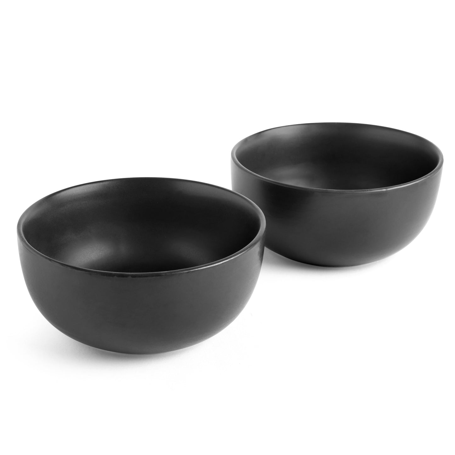 KLÉ Ceramics Serving Bowl | Set of 02 | Ideal for Mixing and Serving | 1500ml (Matte Black)