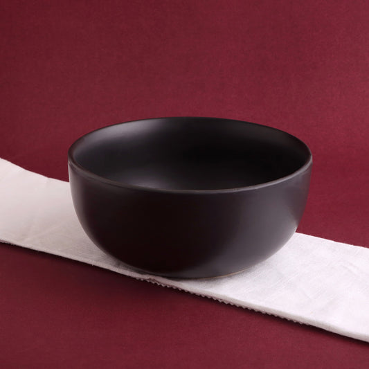 KLÉ Ceramics Serving Bowl | Ideal for Mixing and Serving | 1500ml | 01 Piece (Matte Black)