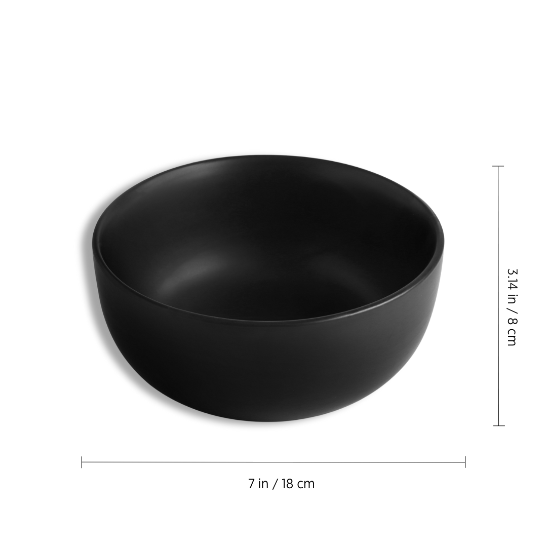 KLÉ Ceramics Serving Bowl | Ideal for Mixing and Serving | 1500ml | 01 Piece (Matte Black)