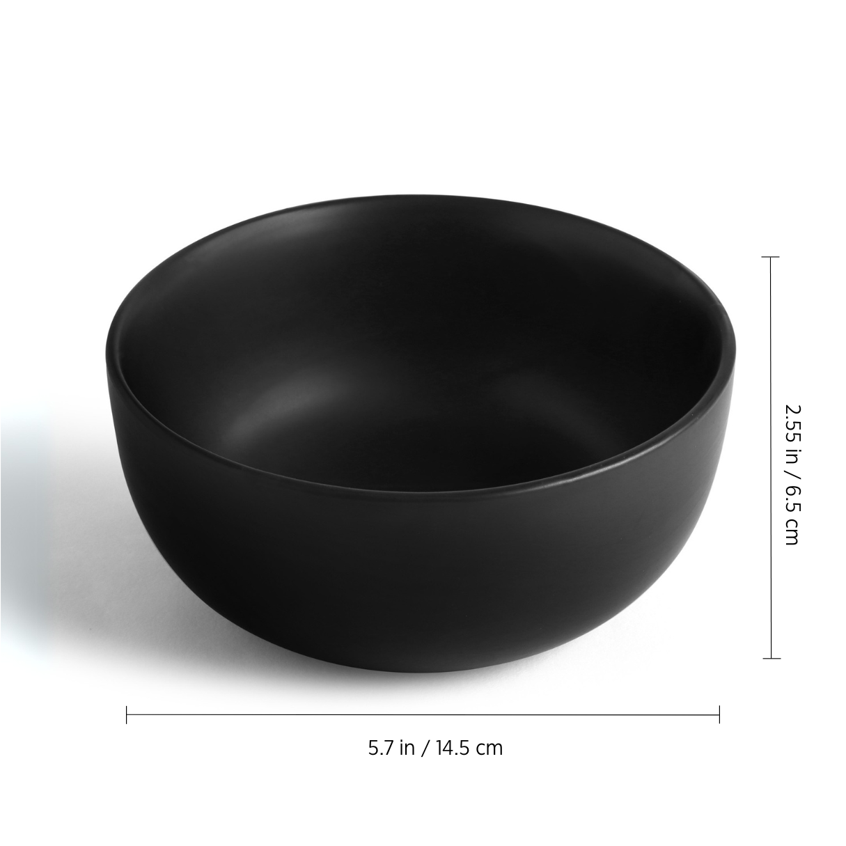 KLÉ Ceramics Soup Bowls | Set of 2 | Ideal for Soups and Cereals | 500 ml (Matte Black)