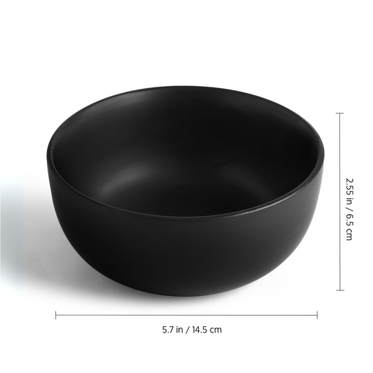 KLÉ Ceramics Soup Bowls | Set of 4 | Ideal for Soups and Cereals | 500 ml (Matte Black)