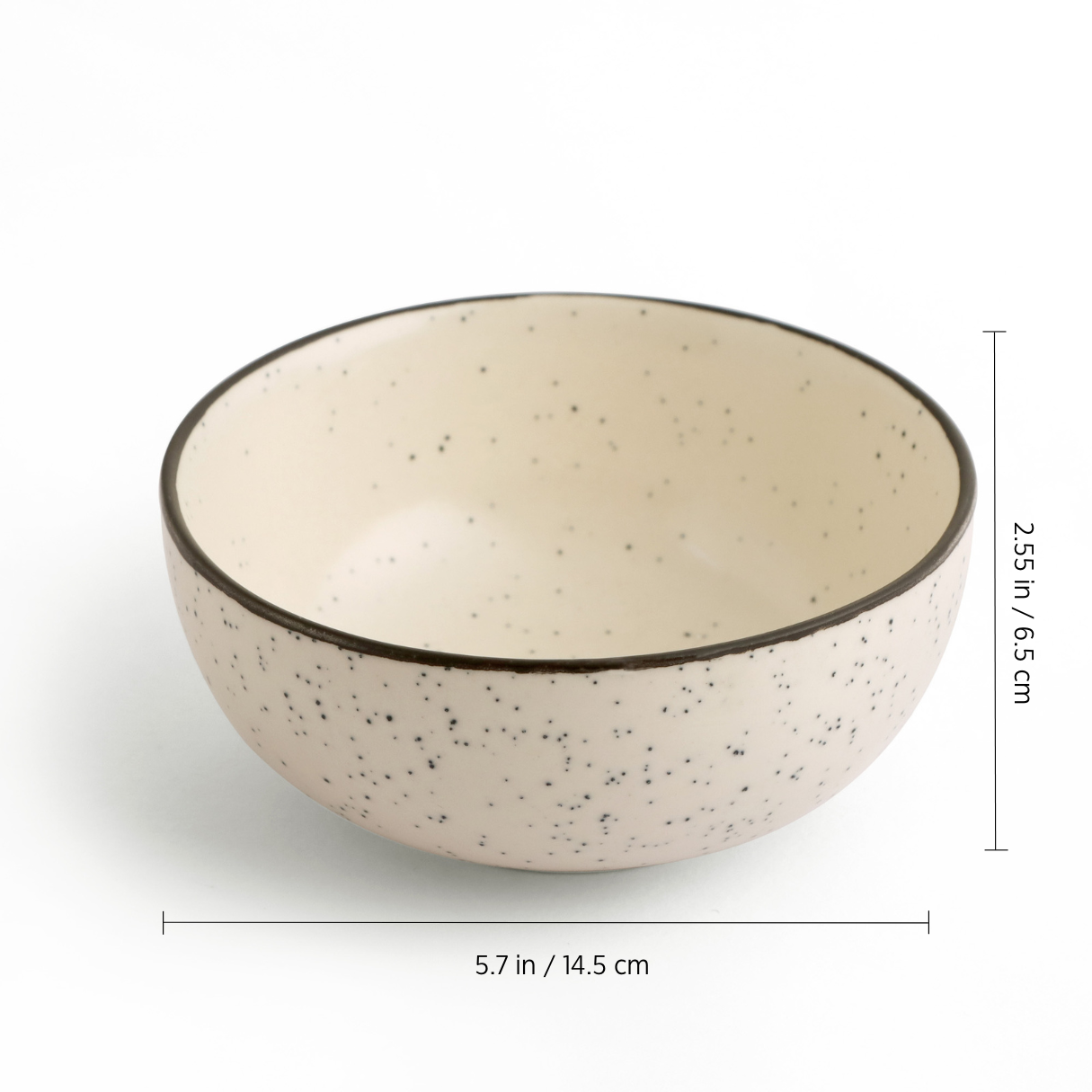 KLÉ Ceramics Soup Bowls | Set of 2 | Ideal for Soups and Cereals | 500 ml (Peppered White)