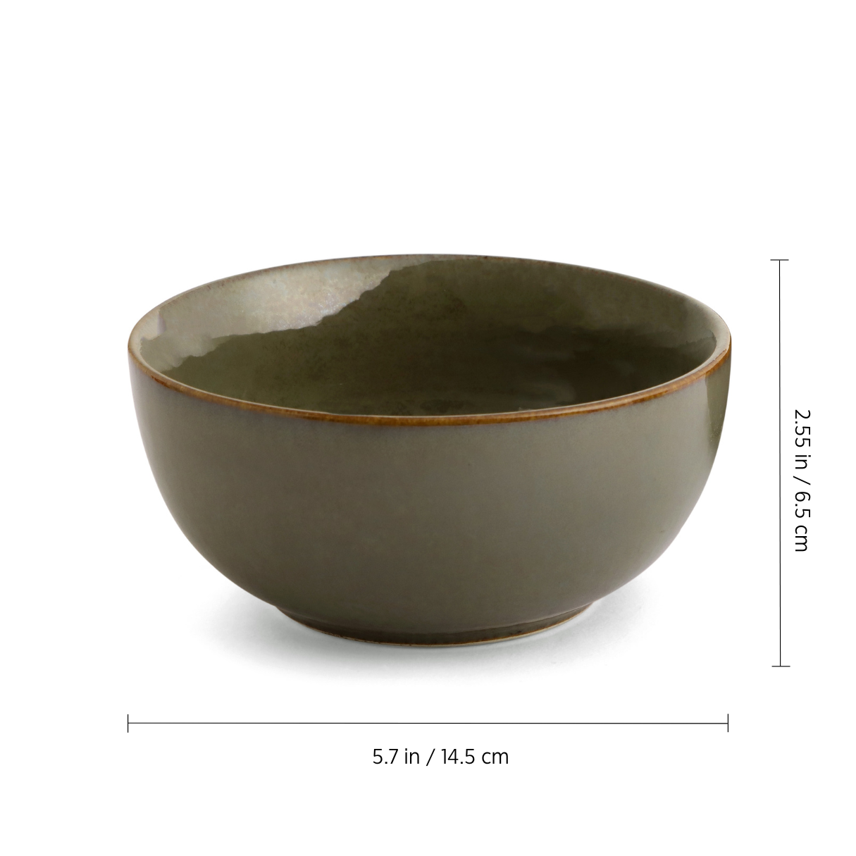 KLÉ Ceramics Soup Bowls | Set of 2 | Ideal for Soups and Cereals | 500 ml (Moss Green)