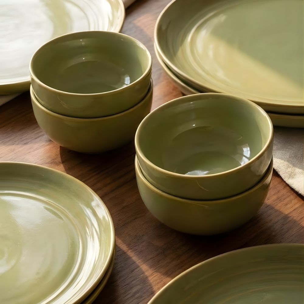Basil Green Dinner Set