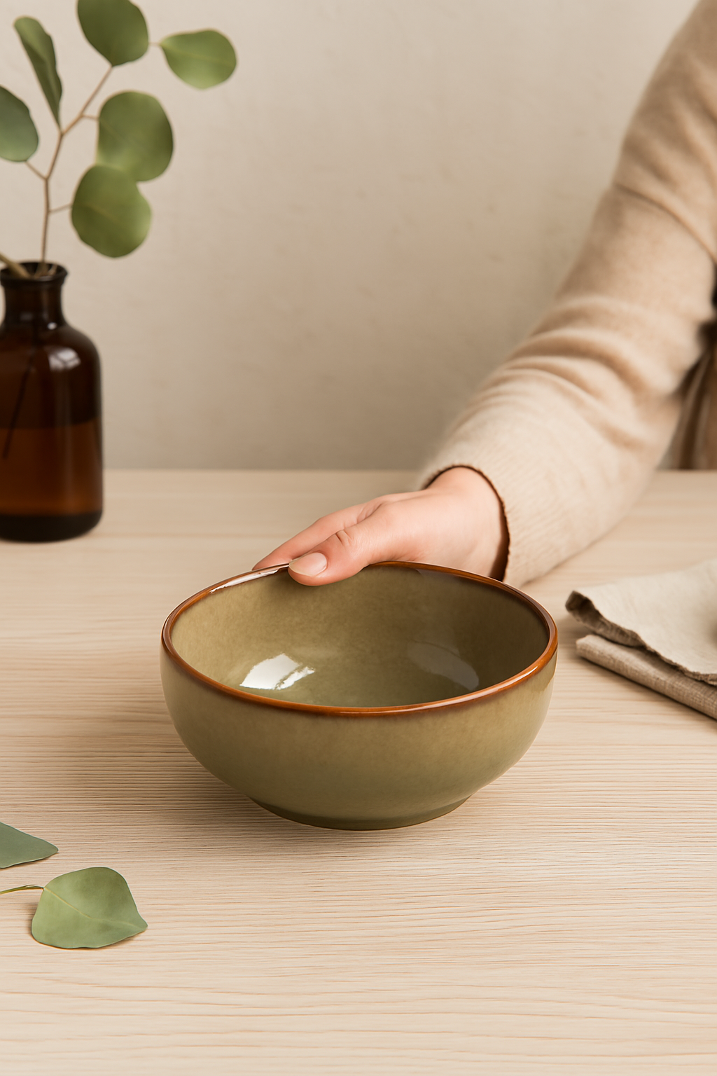 Soup Bowl - Moss Green