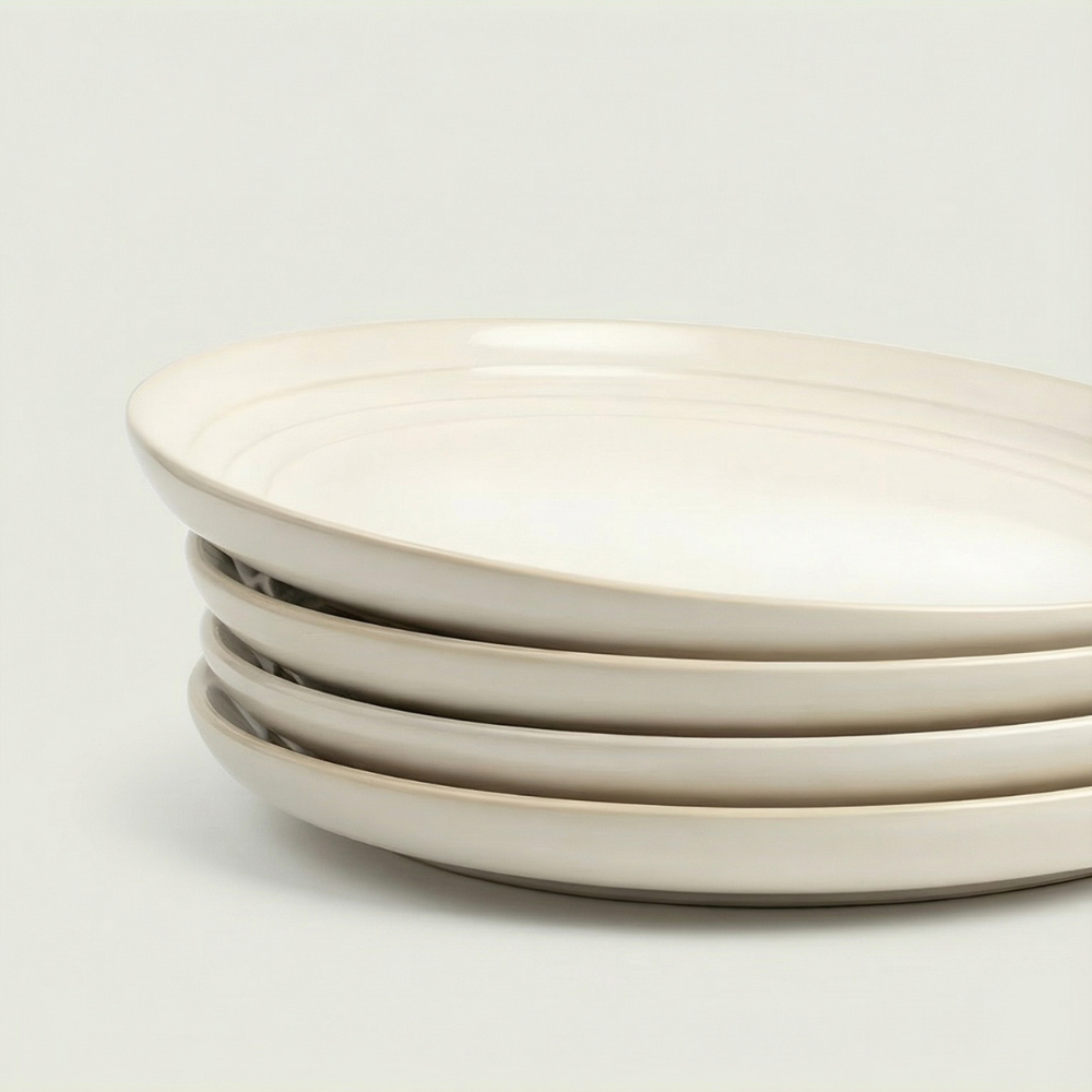 Ricotta White Dinner Plates