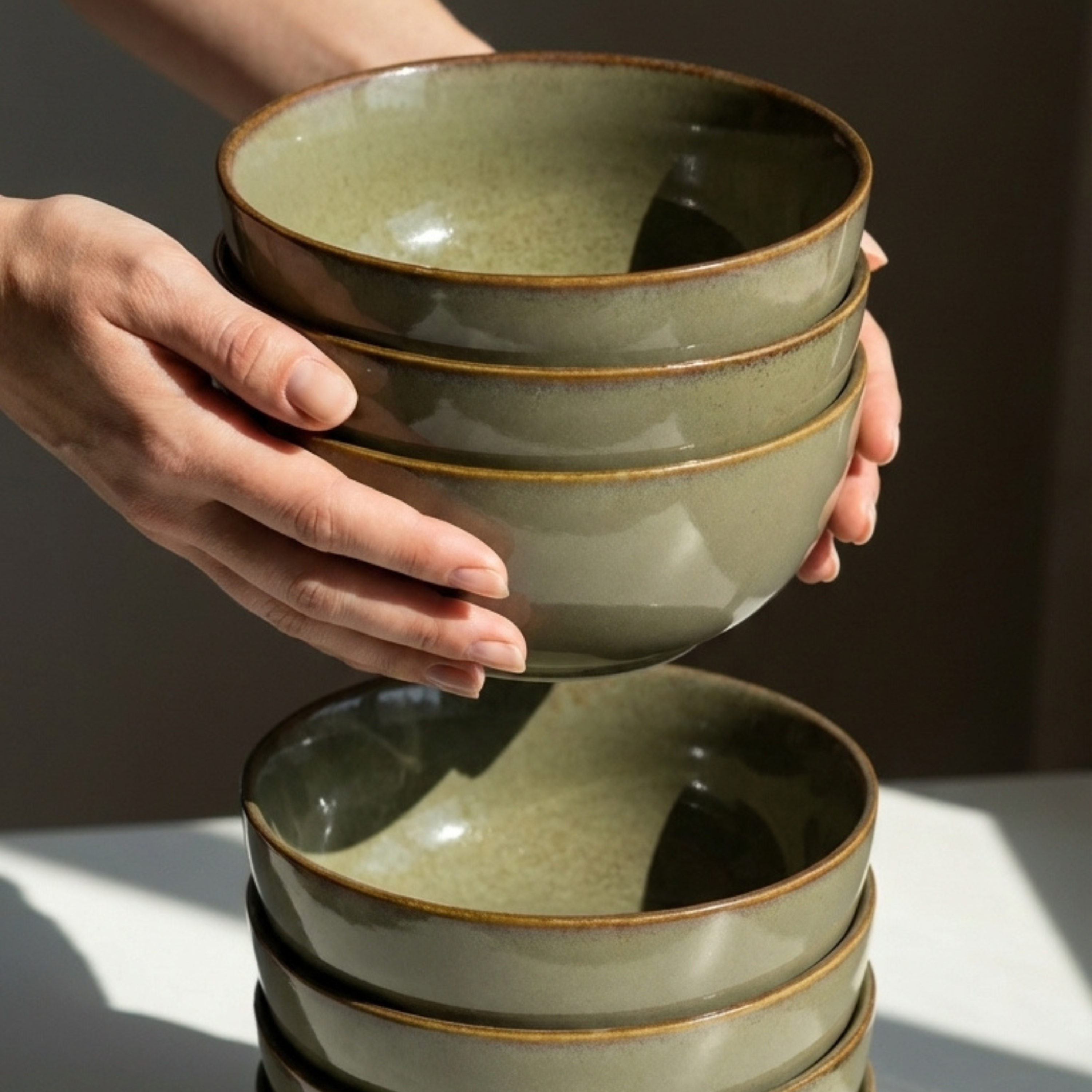 Moss Green Bowls - 500ml