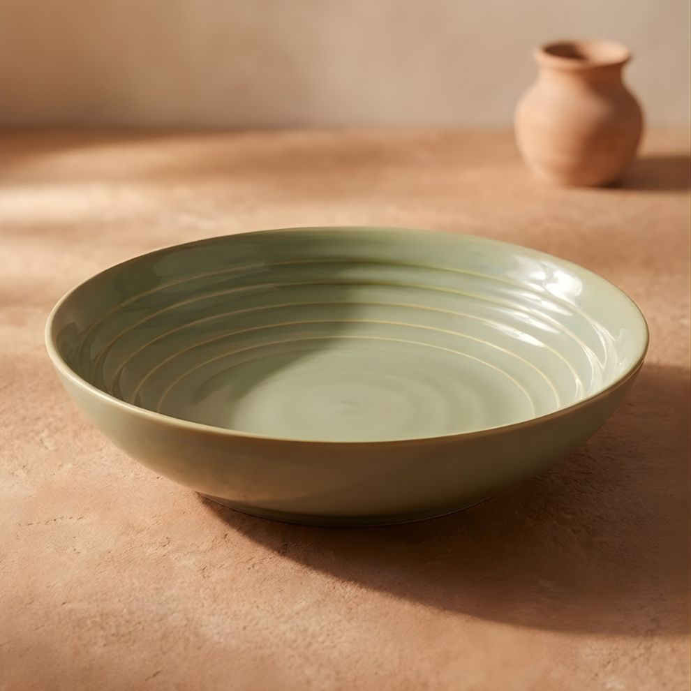 Basil Green Pasta Plate - 650ml