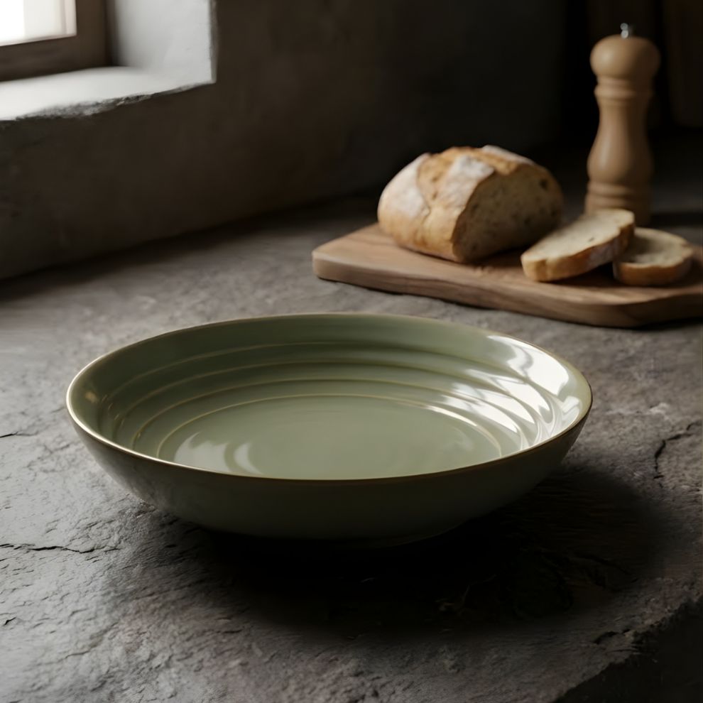 Basil Green Pasta Plate - 650ml