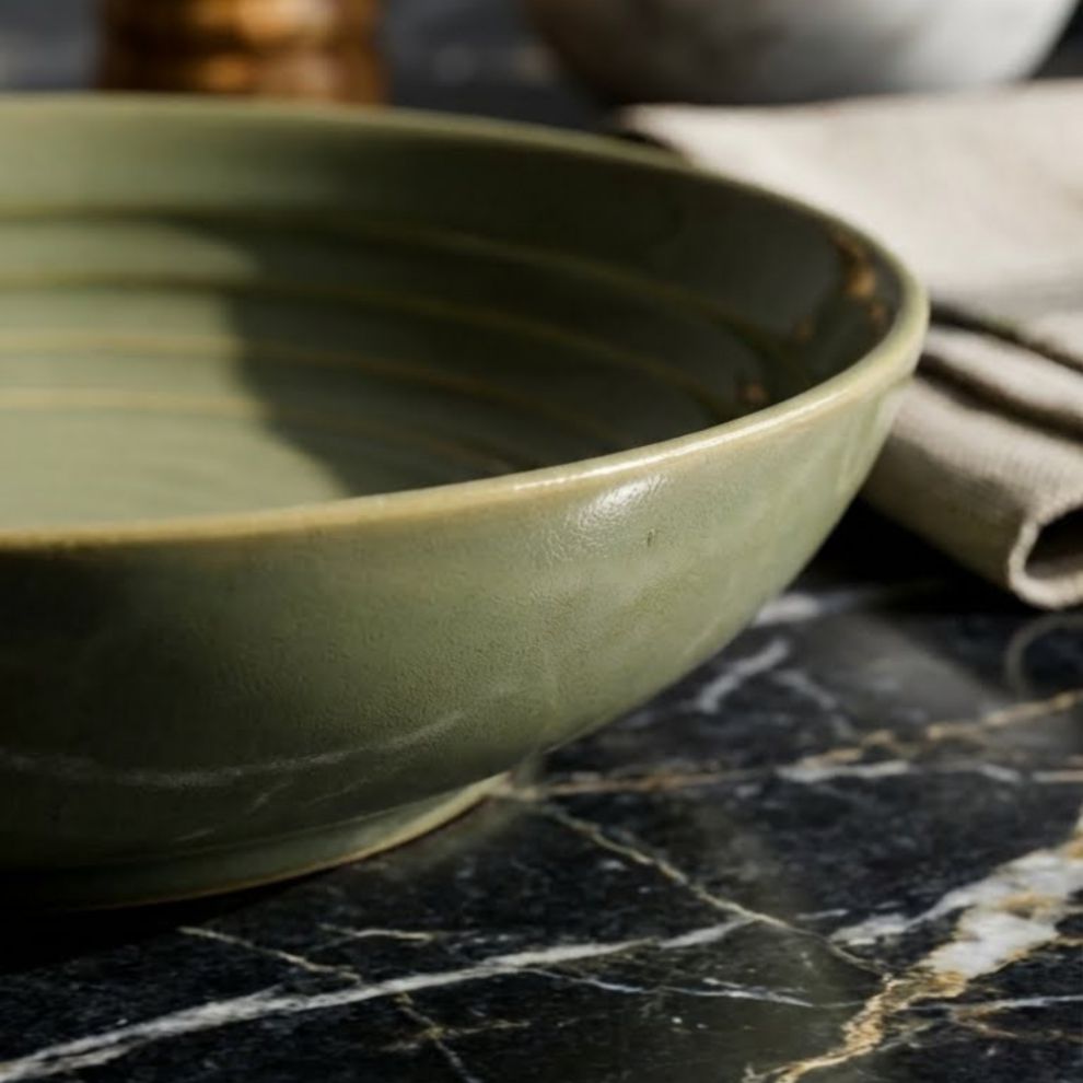 Basil Green Pasta Plate - 650ml