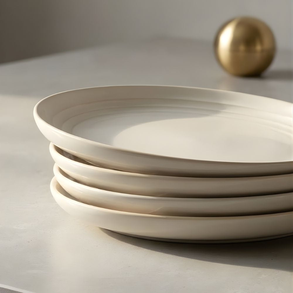 Ricotta White Dinner Plates